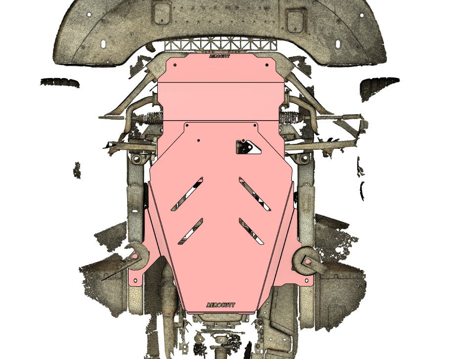Ford Falcon FG SKID PLATE BASH PLATE UNDERBODY PROTECTION UNDERTRAY REPLACEMENT SUMP GUARD OIL SERVICE PLATE trans plate transmission plate aerocutt aerocut 3d scan render
