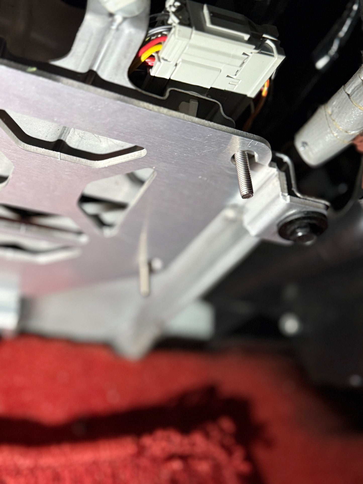 Close-up haltech ecu mount mechanical component