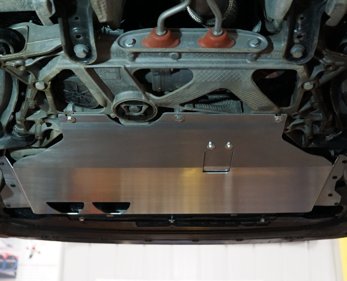 Audi S3 8V Underbody With An Aerocutt Aluminium Undertray Plate Mounted with access for servicing