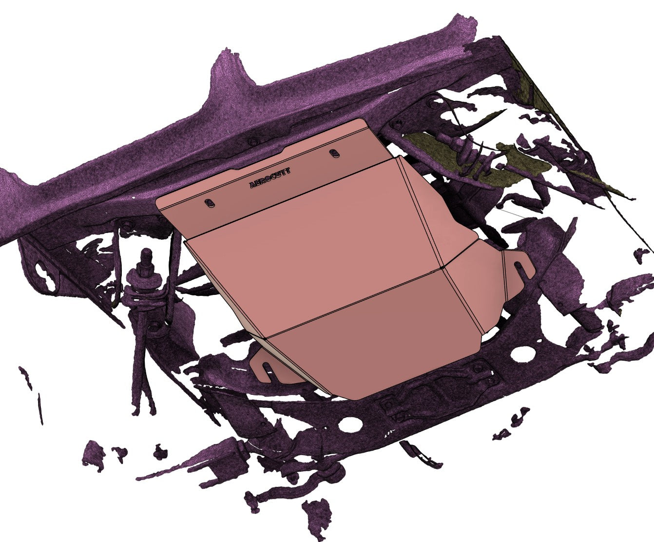 ke30 ke36 ke55 corolla toyota BASH PLATE SKID PLATE UNDERBODY PROTECTION sump guard undertray replacement aerocutt aerocut oil service plate 3d scan render