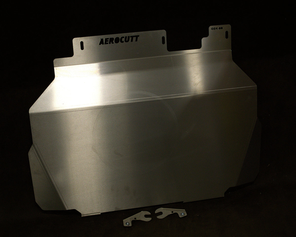 Aluminum underbody protection bash/skid plate for Honda Integra DC4, with 'AEROCUTT' branding on the top edge.