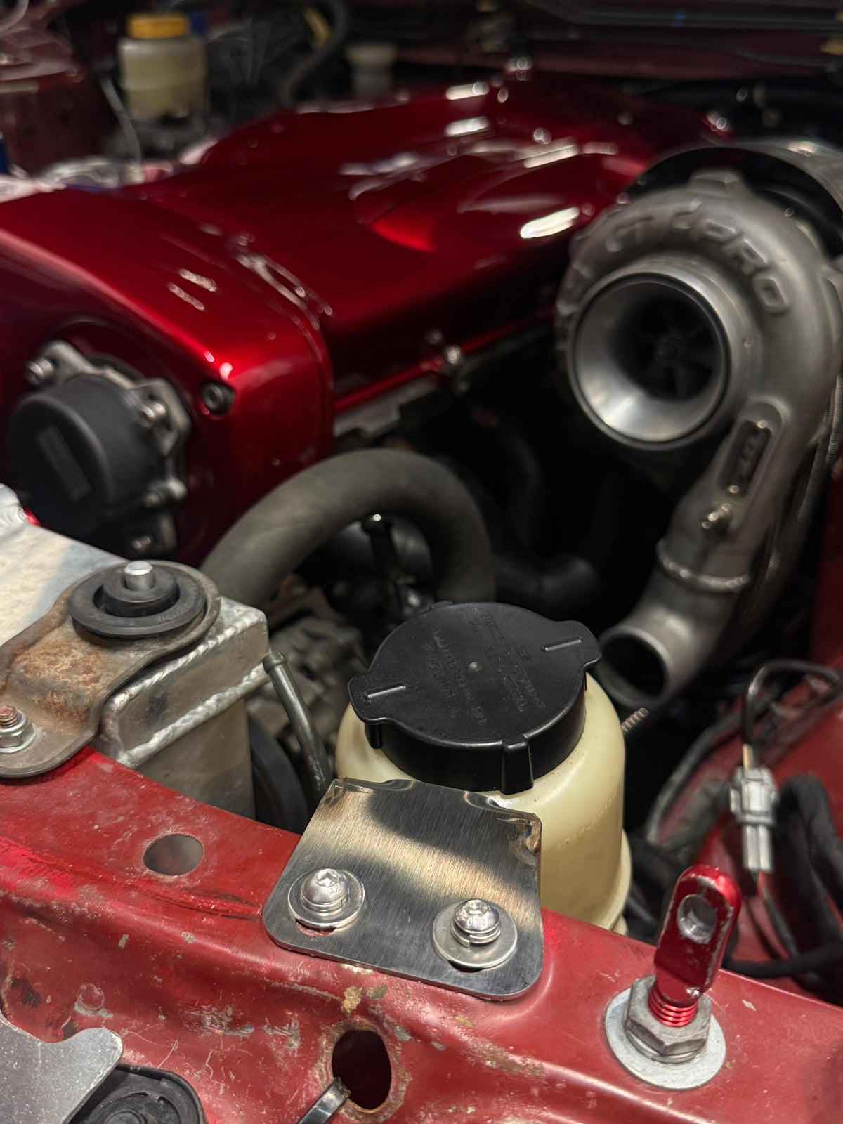 Nissan Skyline R34 GTT/GTR Power Steering Resevoir Relocation