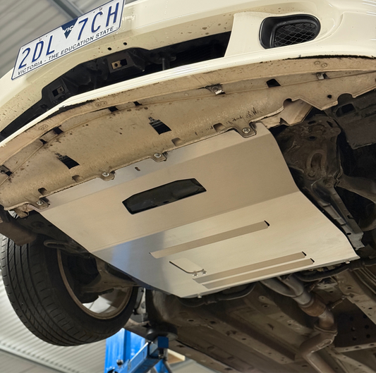 ep3 dc5 underbody protection up on a hoist 