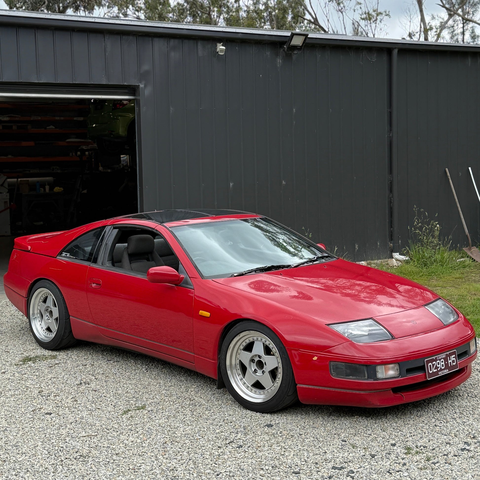 300ZX Z32 UNDERTRAY REPLACEMENT PANEL, 300zx damage under car panel, 300zx front splitter, oil filter inspection plate 