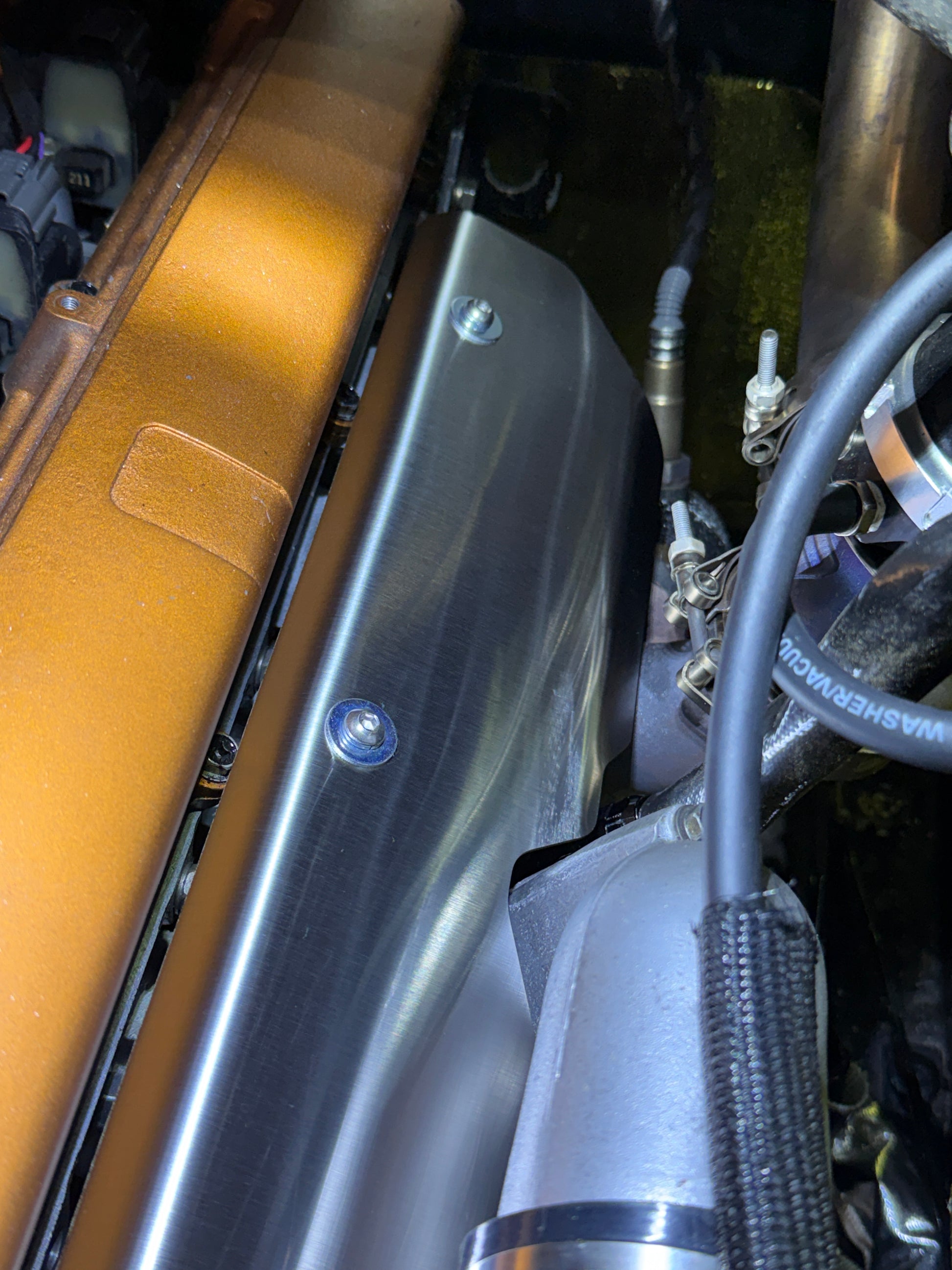 Nissan Skyline R33 GTST Engine Bay With Aerocutt Exhaust Heatshield 