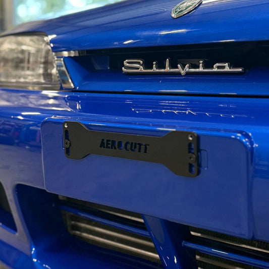 Aerocutt Number Plate Riser JDM number plate adapter fitted to a nissan Silvia