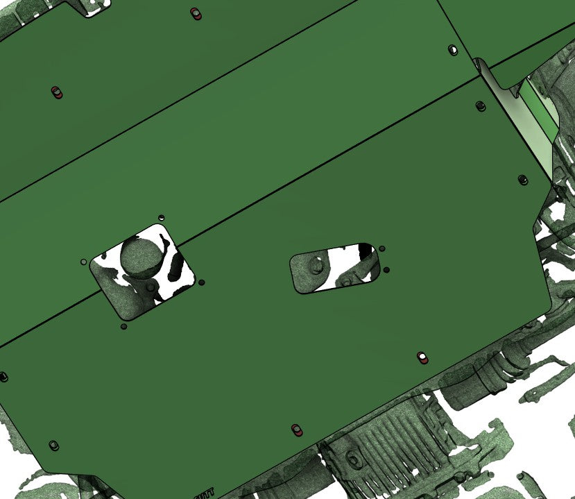 3D render of the underneath of a subaru liberty/legacy BL/BP with CAD deisgned Aerocutt undertray installed
