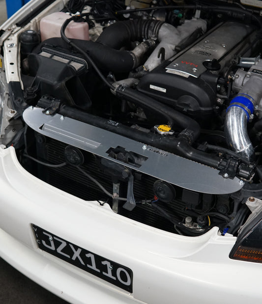 jzx110 toyota mark 2 with aerocutt engine bay cooling panel installed