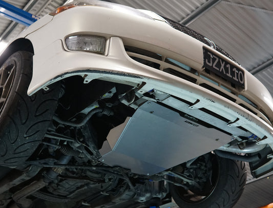 toyota jzx110 mark 2 underside with aluminium aerocutt undertray installed