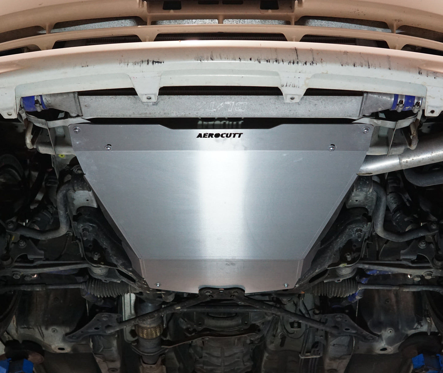 toyota jzx110 mark 2 underside with aluminium aerocutt under guard installed
