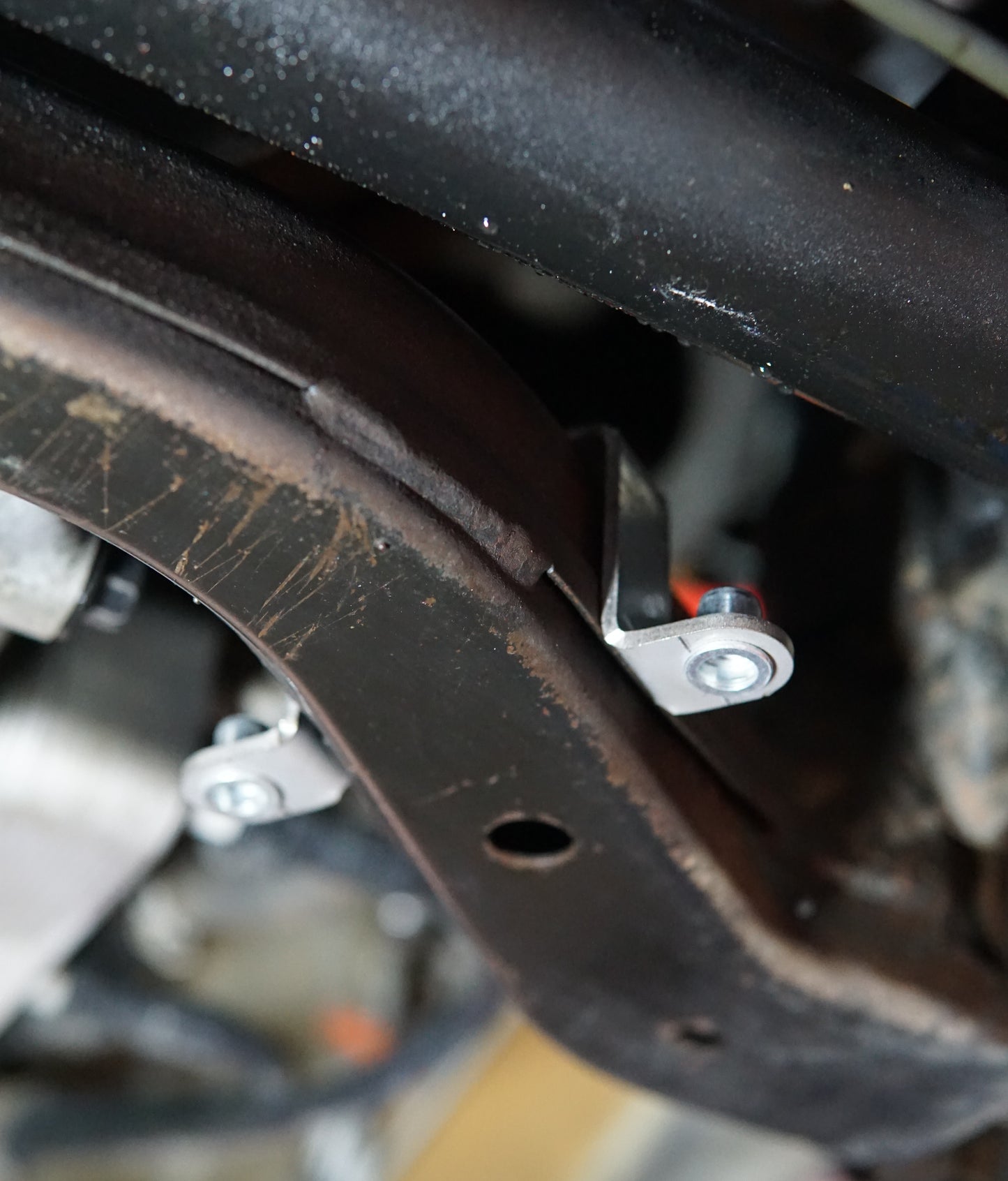 Ford Falcon FG under side with Aerocutt metal engine skid plate mounting bracket