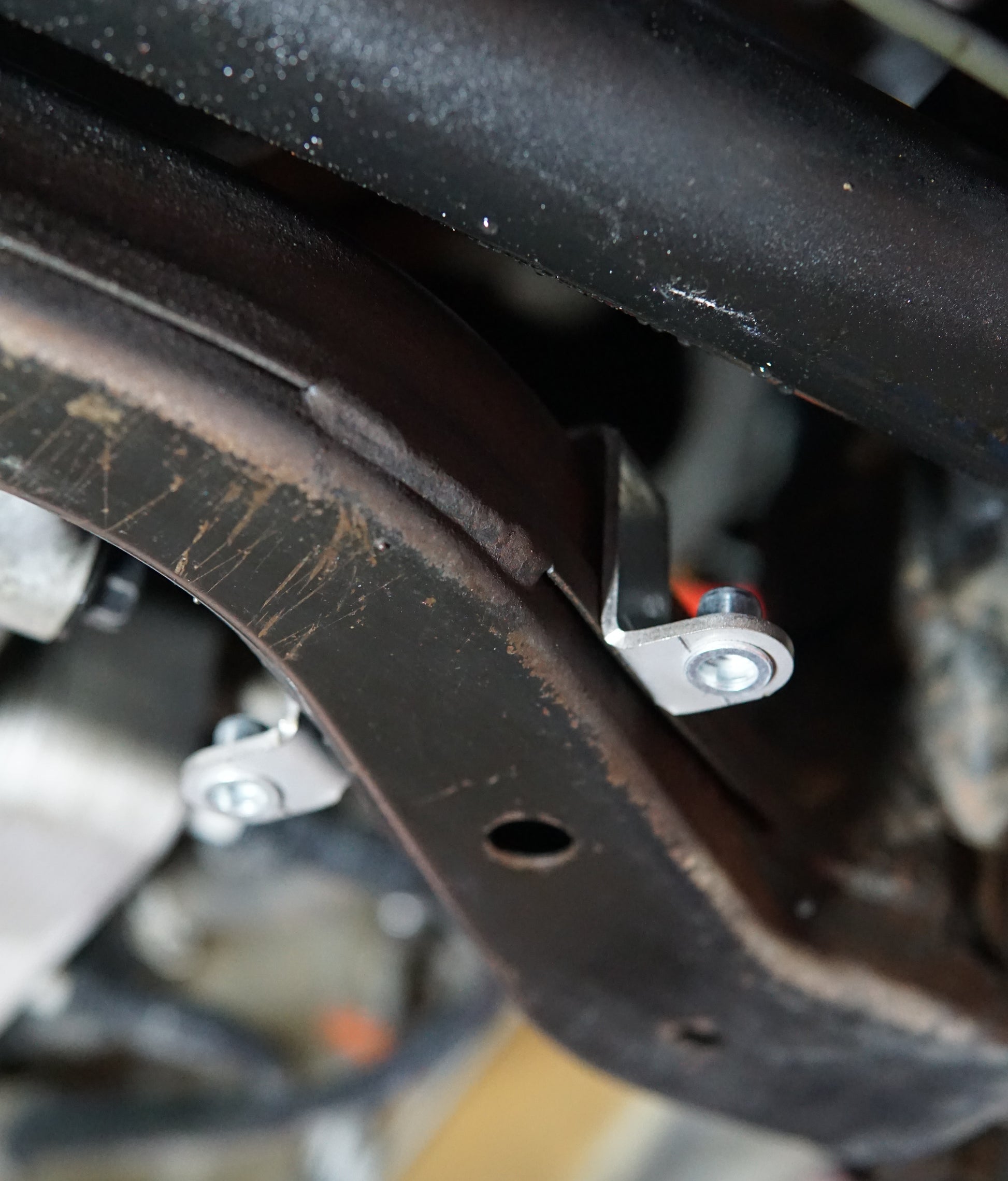Ford Falcon FG under side with Aerocutt metal engine skid plate mounting bracket
