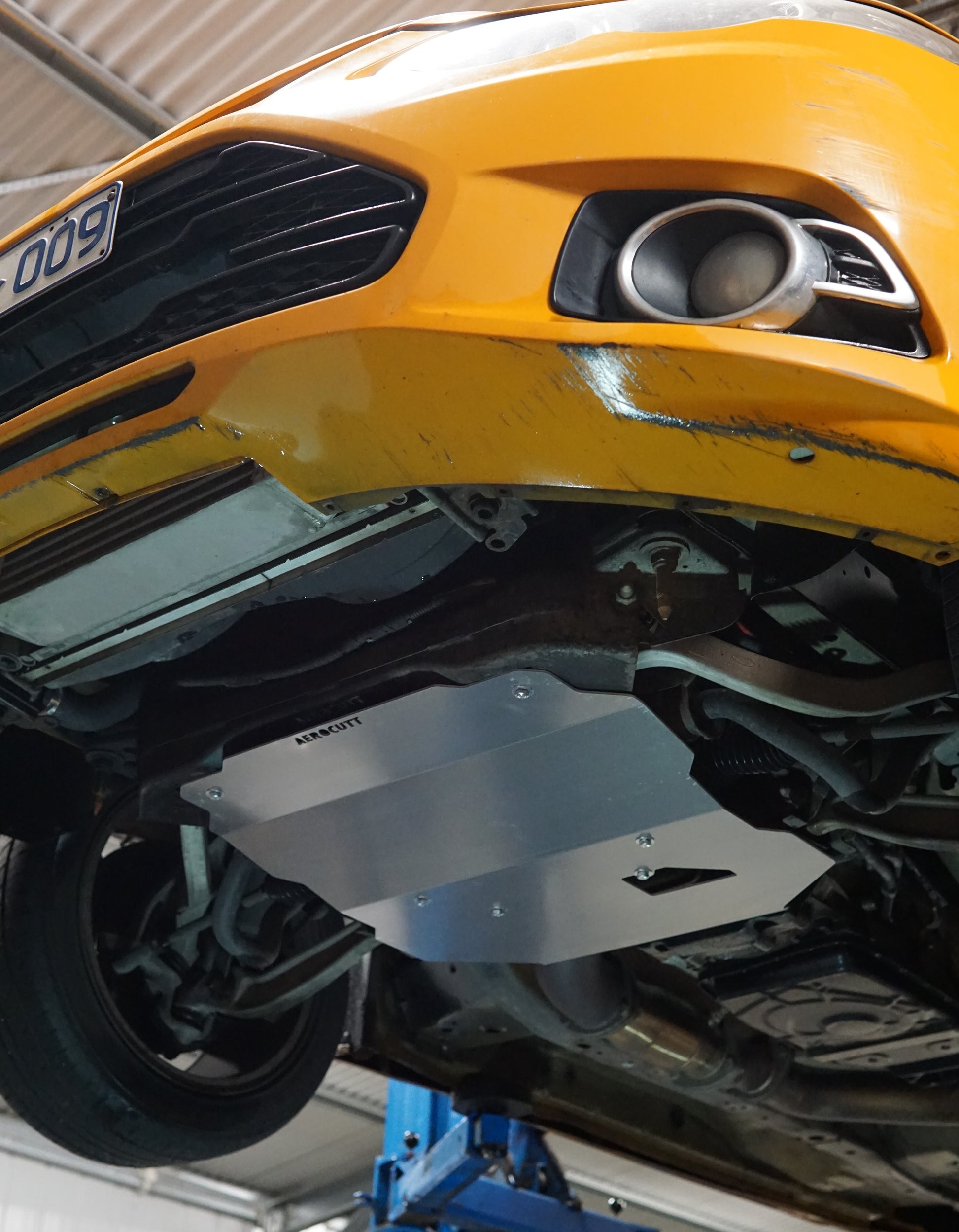 Ford Falcon FG xr6 turbo under with Aerocutt metal engine sump guard installed