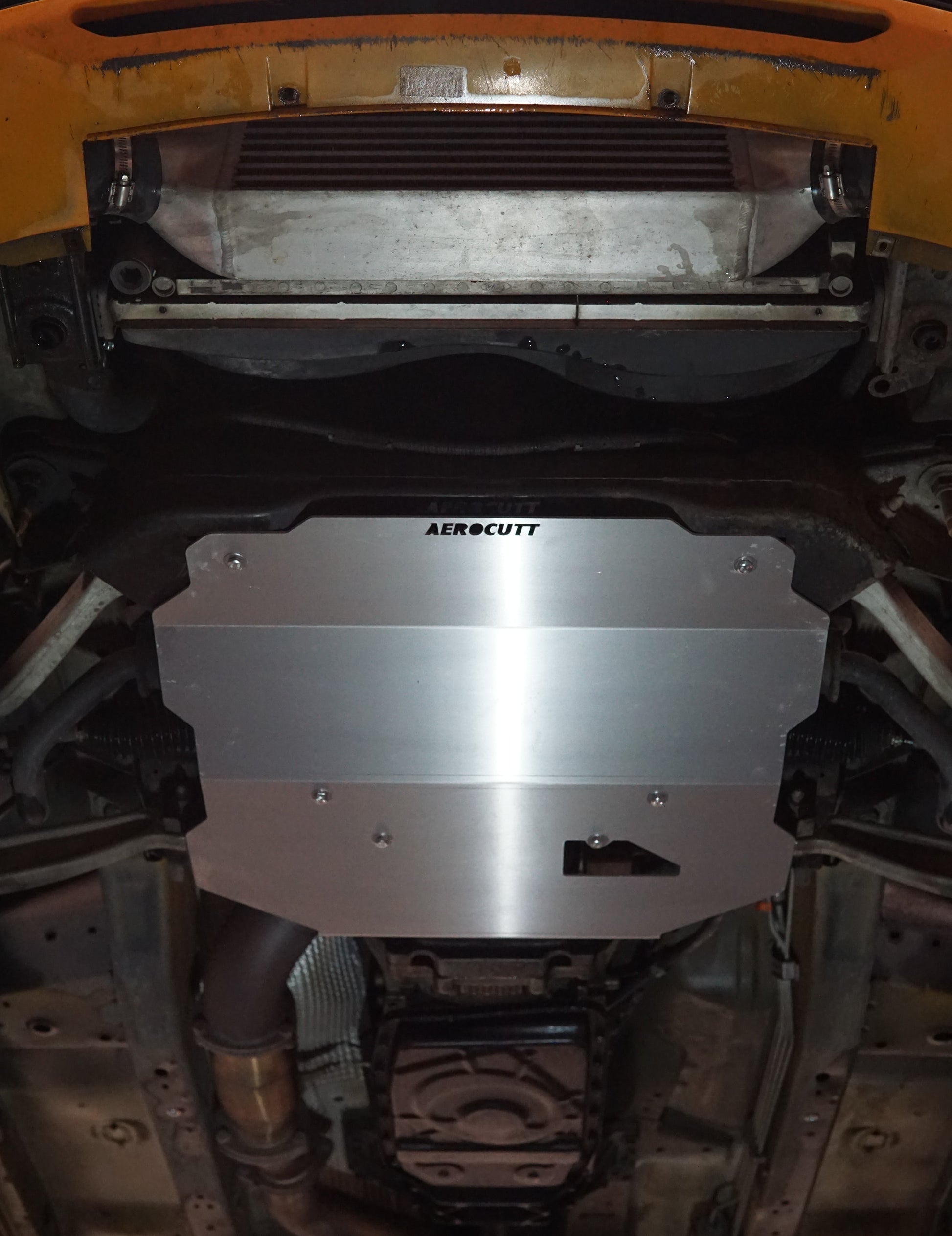 Ford Falcon FG xr6 under with Aerocutt engine protection panel sump guard installed
