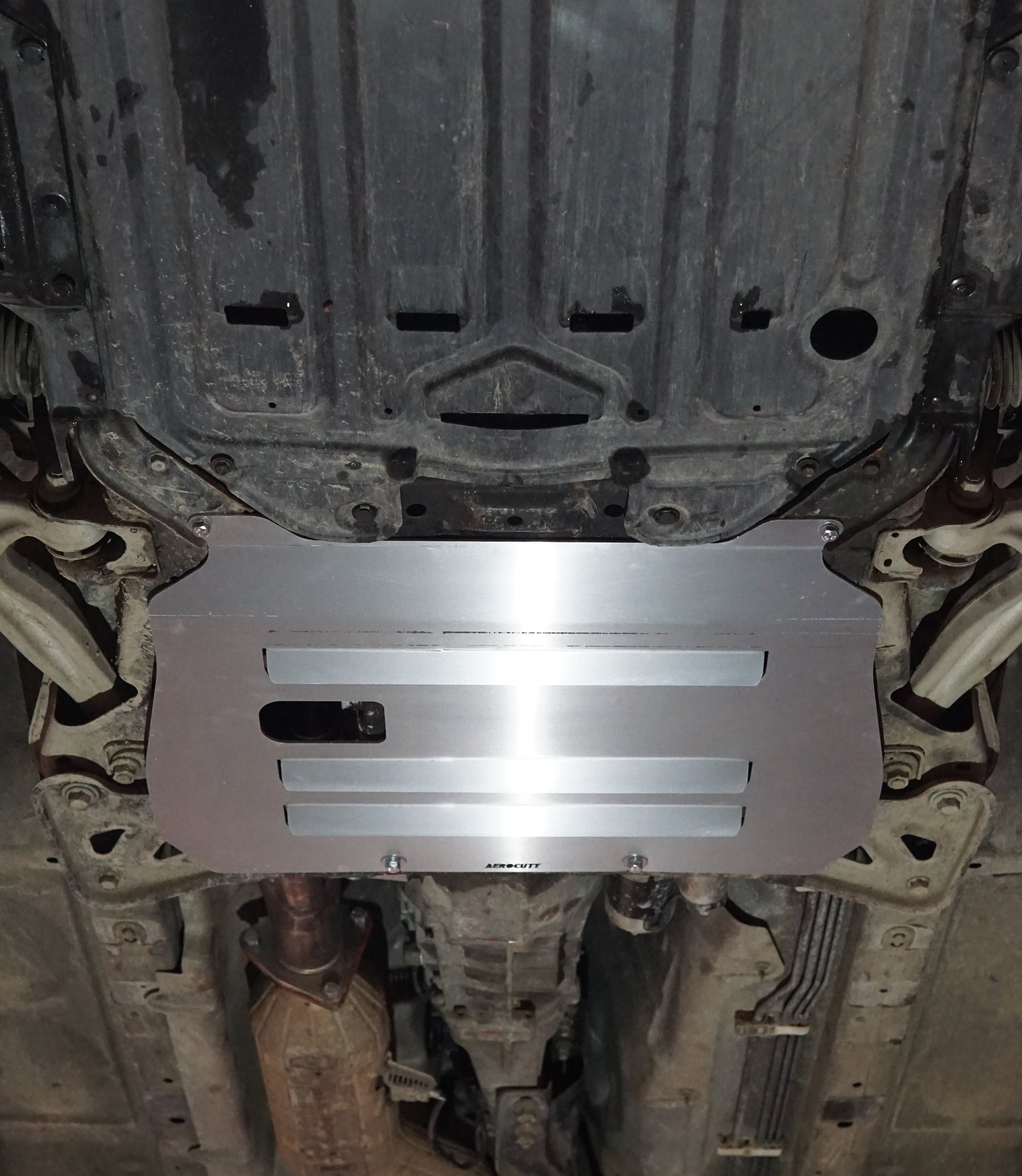 Mazda RX8 SE3P underside with Aerocutt Engine Bash Plate Installed