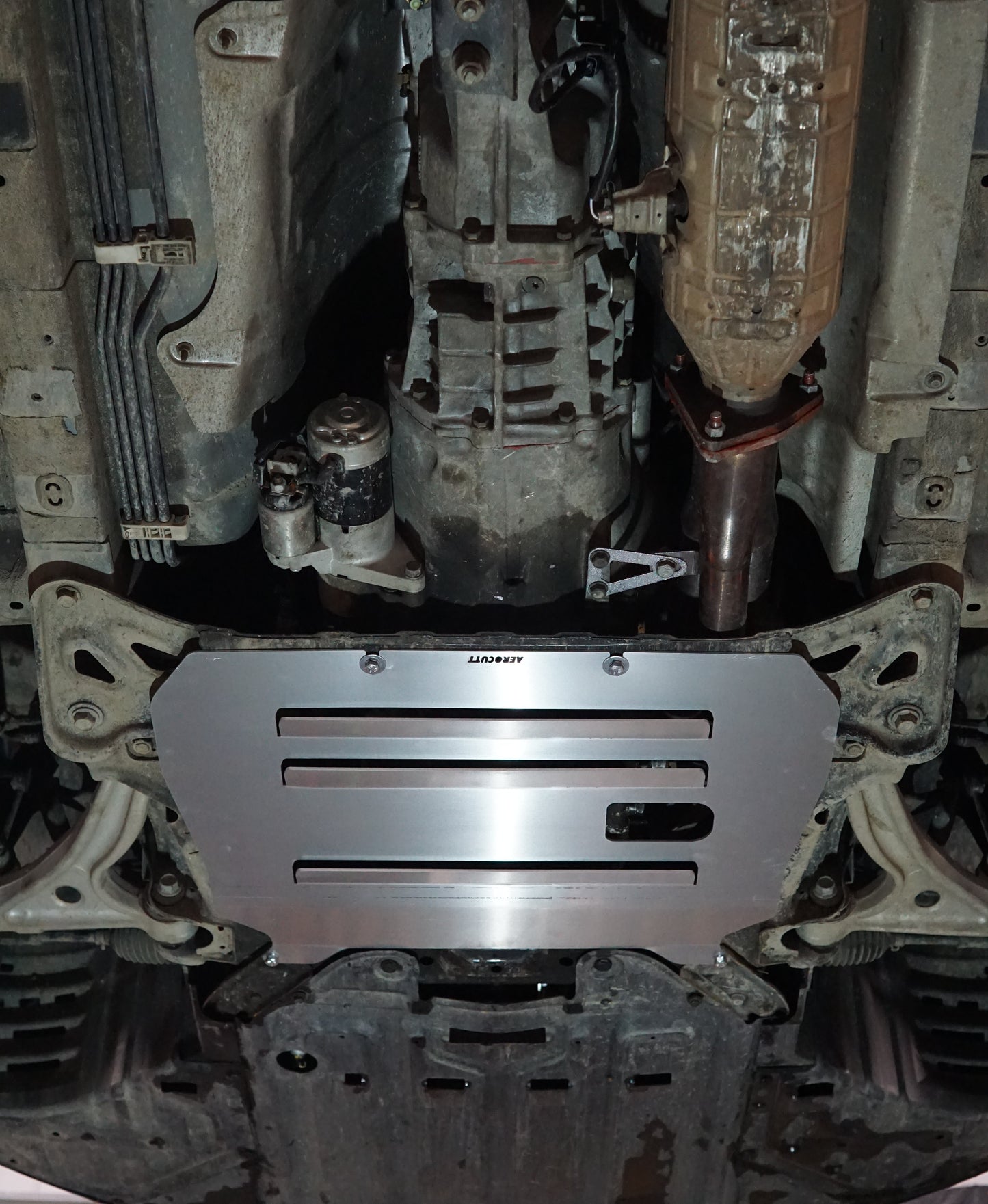 Mazda RX8 SE3P underneath with Aerocutt Engine Bash Plate Installed