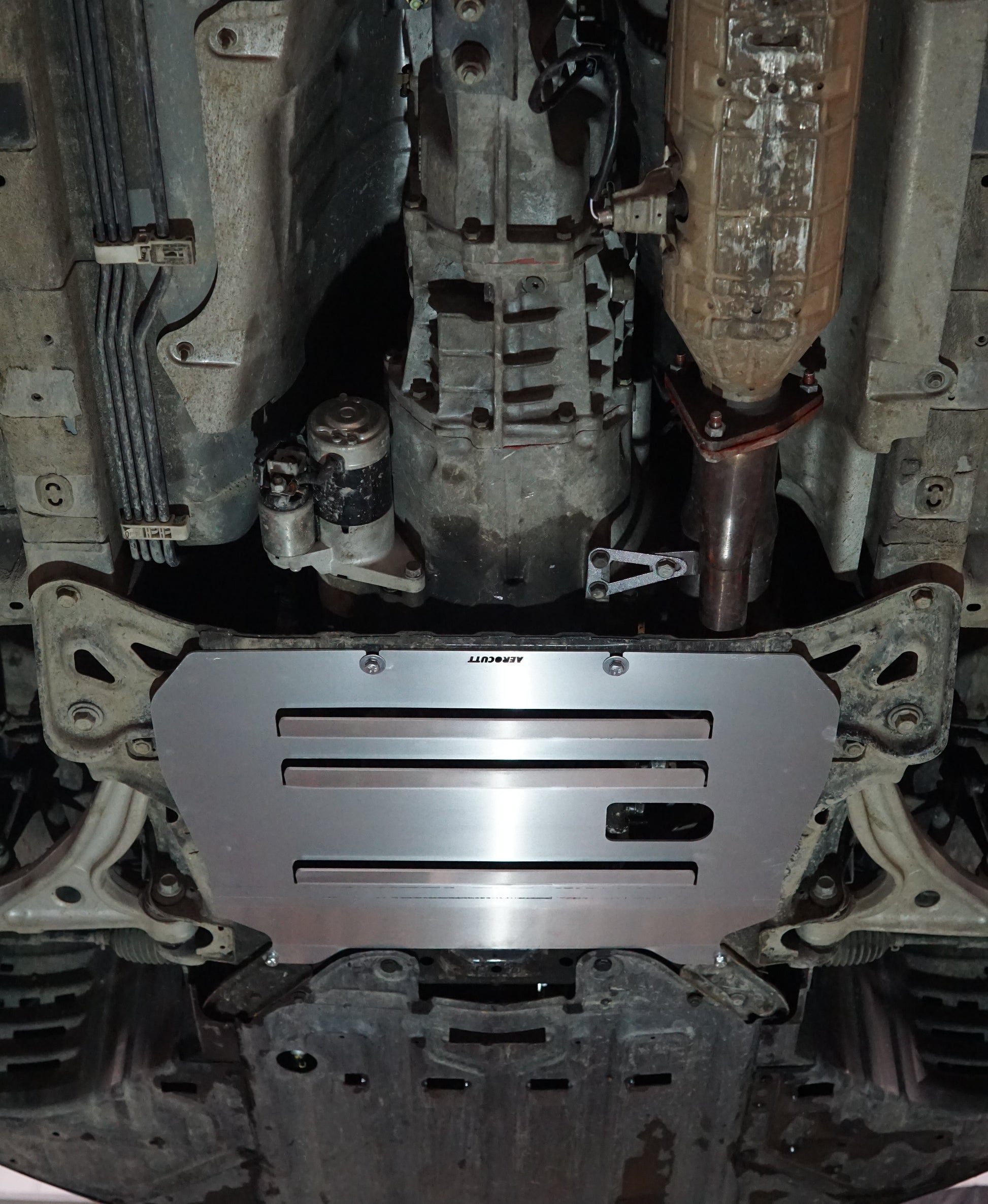 Mazda RX8 SE3P underneath with Aerocutt Engine Bash Plate Installed