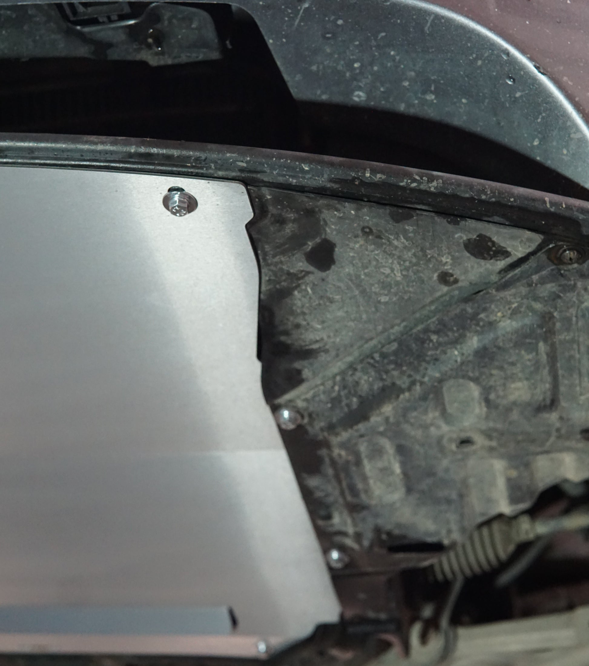 Mazda RX8 underneath with Aerocutt front protection panel installed