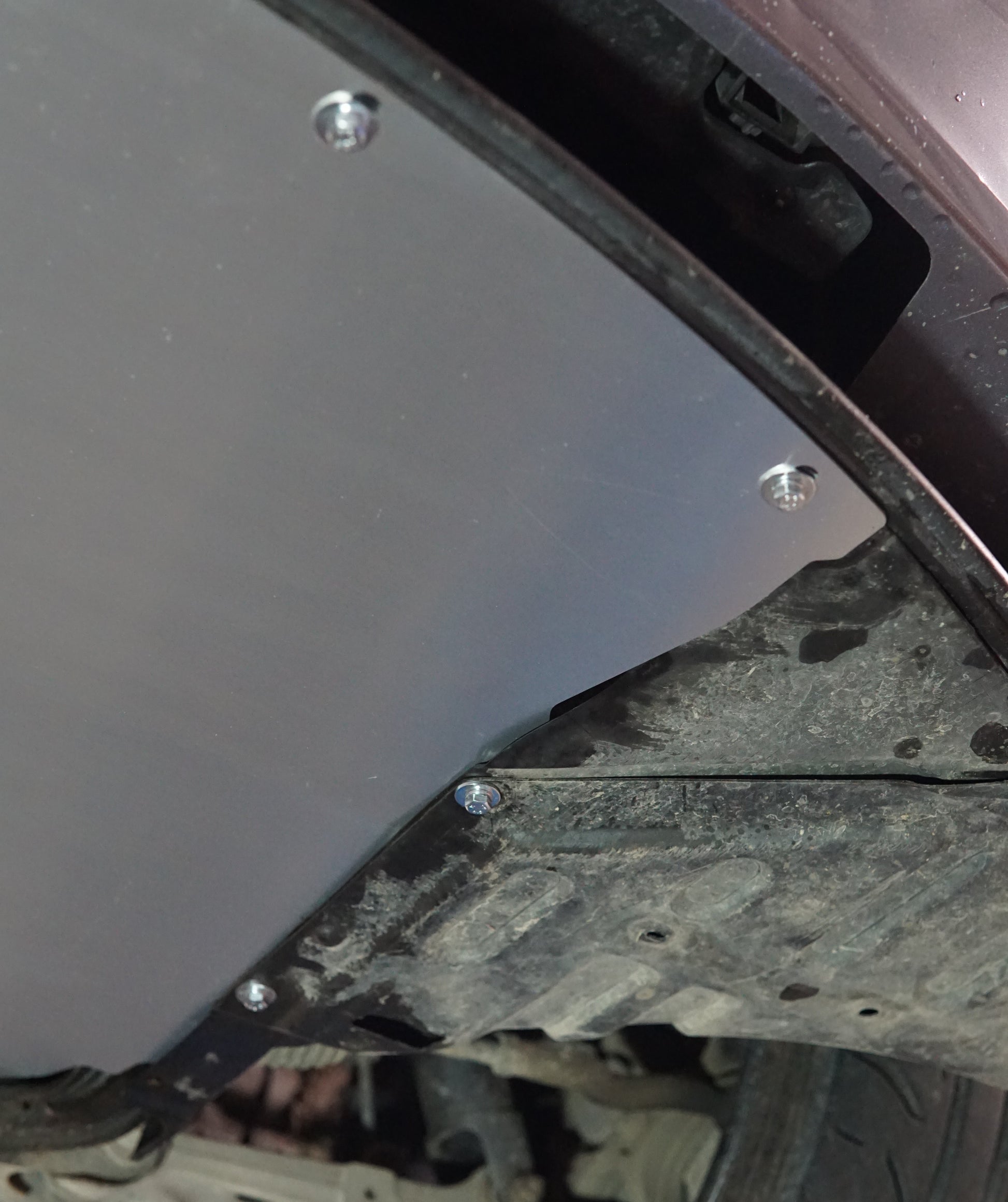 Mazda RX8 underbody with Aerocutt front protection panel installed