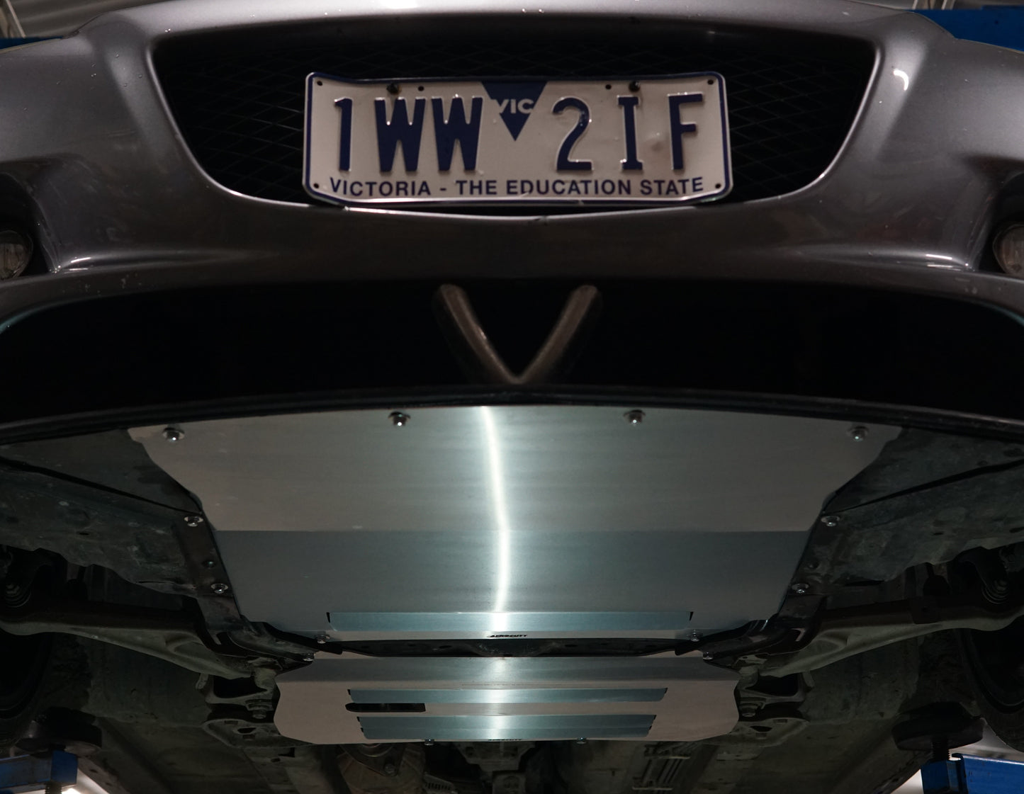 Mazda RX8 under side with Aerocutt sump guard and front protection panel