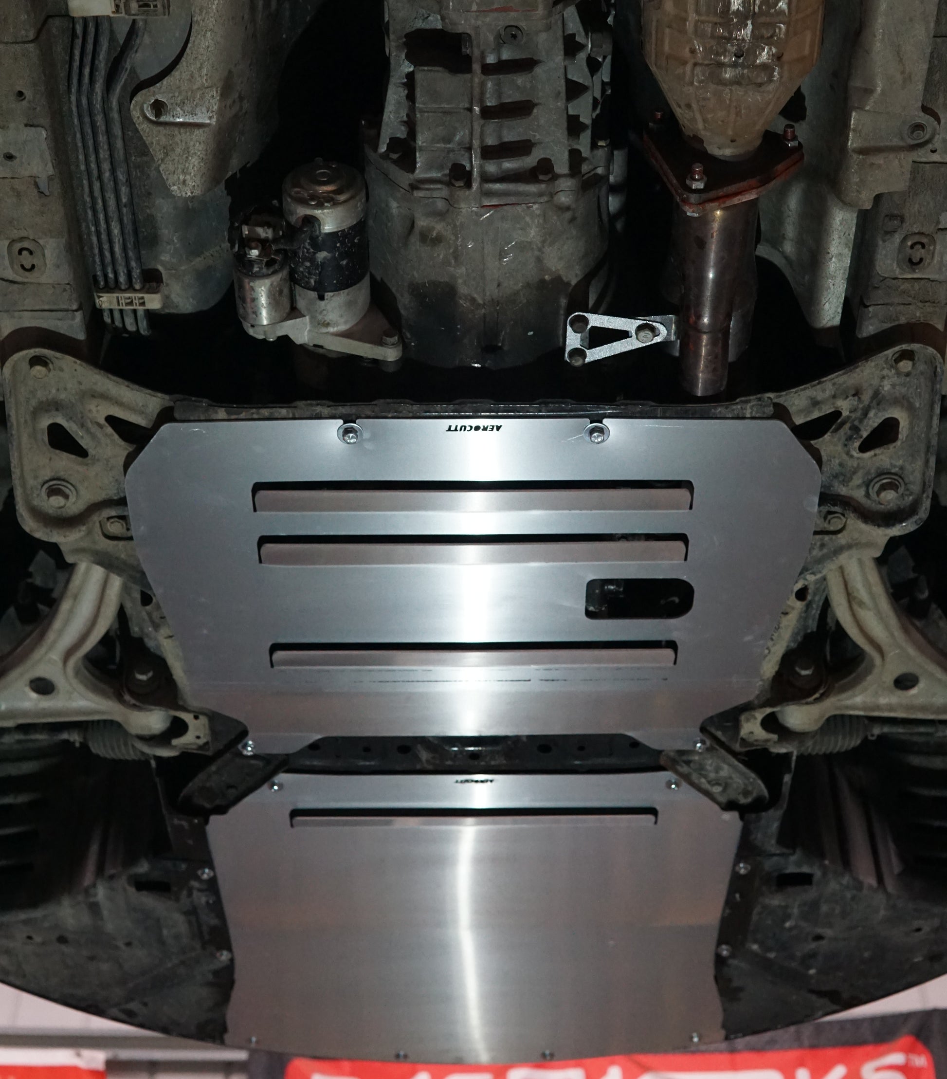 Mazda RX8 SE3P underneath with Aerocutt Engine Bash Plate and front panel Installed