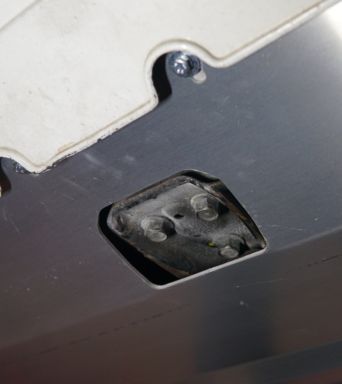 Honda Integra DA9 Underneath with Aerocutt Aluminium Undertray showing cutout for Jacking Up