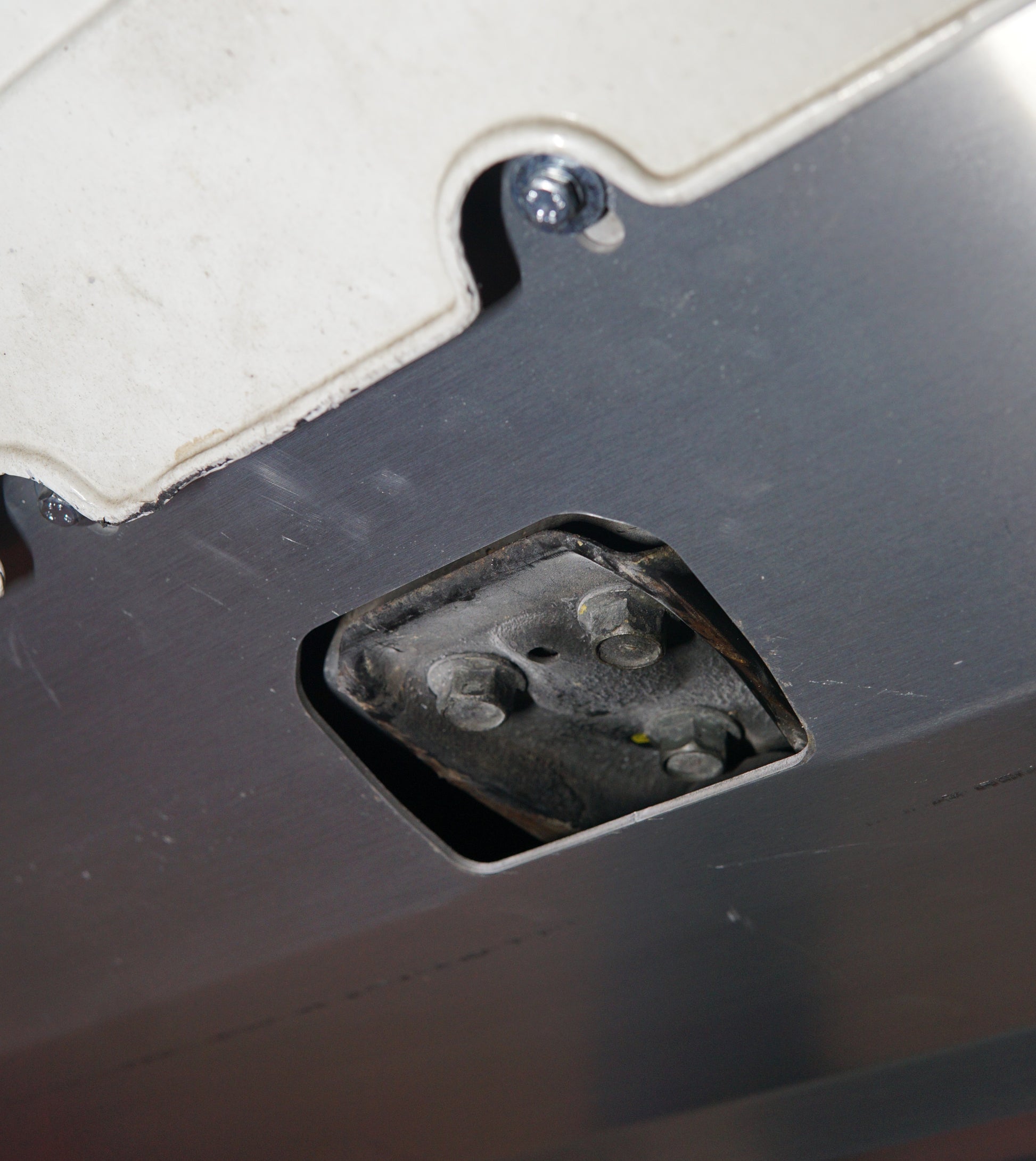 Honda Integra DA9 Underneath with Aerocutt Aluminium Undertray showing cutout for Jacking Up