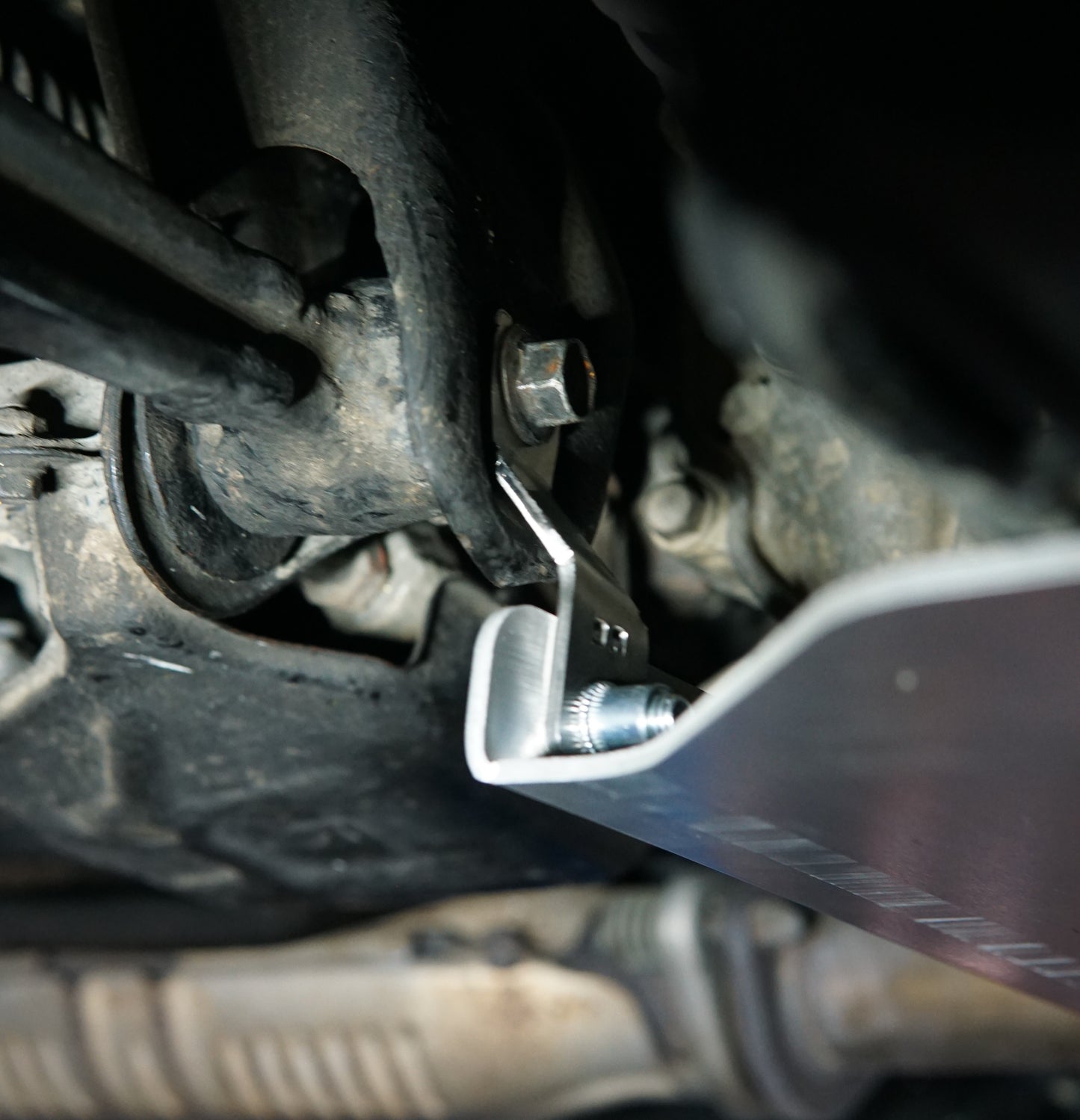 Honda Integra DA9 Underneath with Aerocutt Aluminium Undertray Fitted with Adjustable Strong Mount