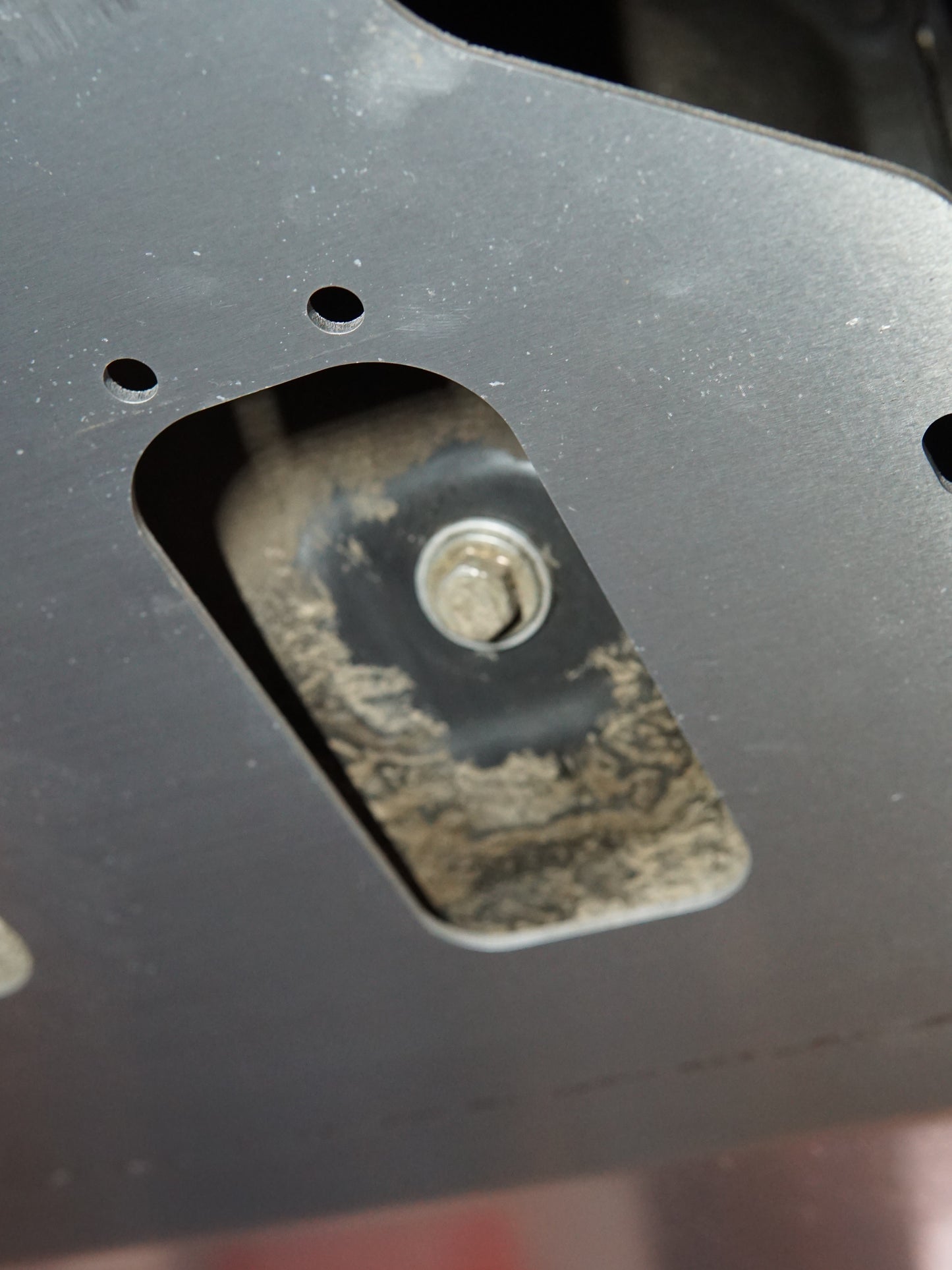 Toyota Starlet EP91 under with an Aerocutt aluminium sump guard installed with oil drain hole