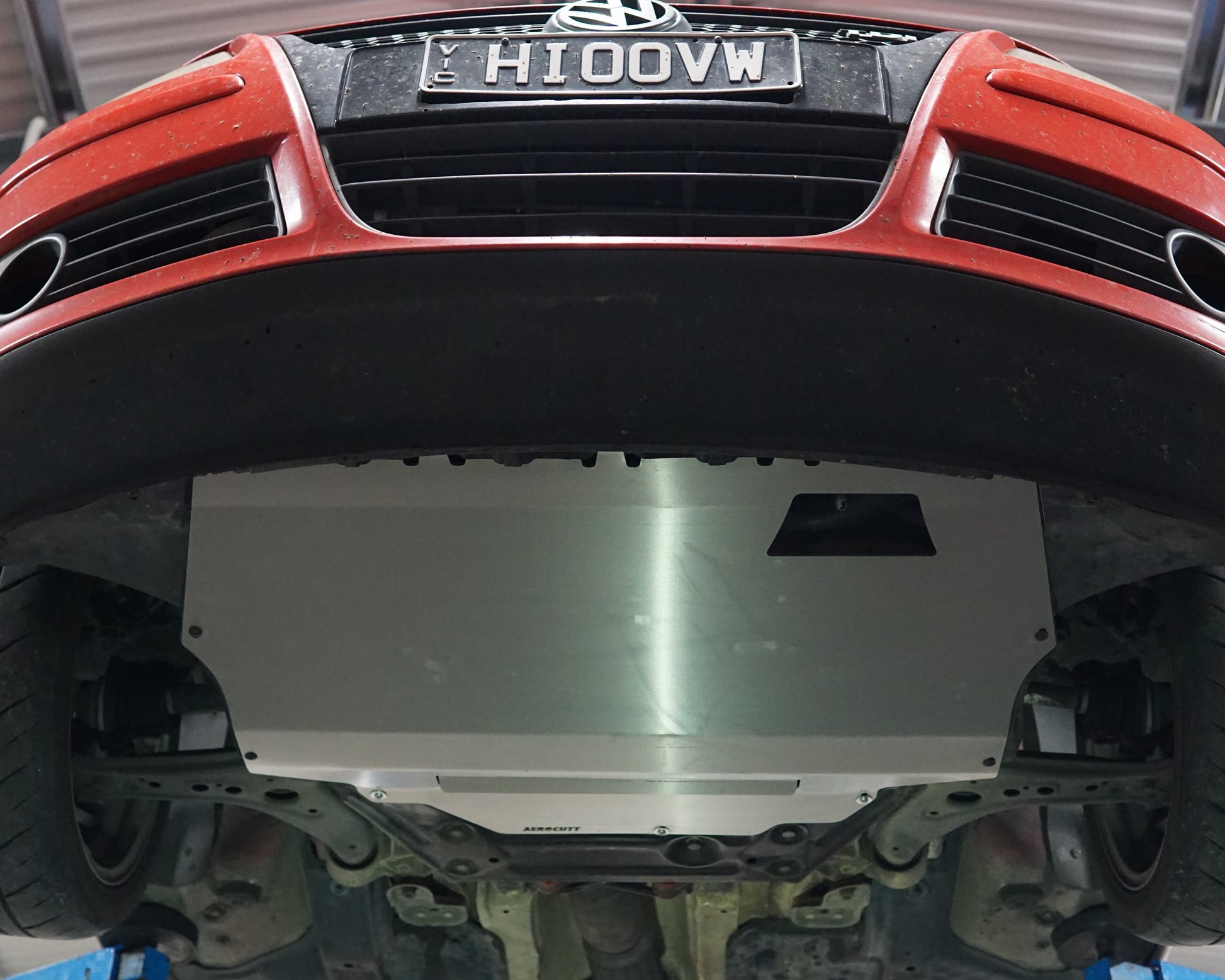 Volkswagen Polo 6N9 Underneath with Aerocutt Aluminium Bash Plate Installed