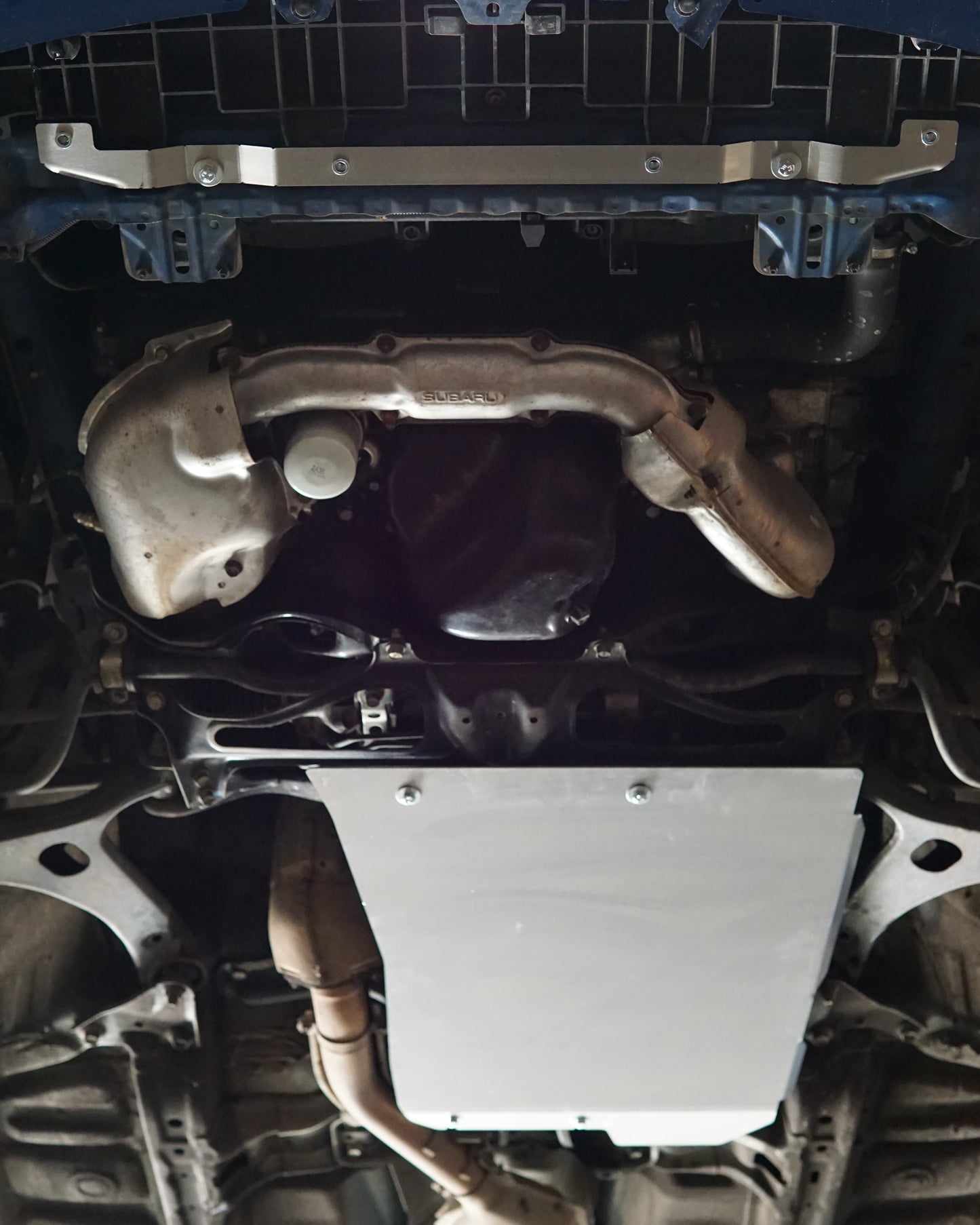 Subaru Impreza G3 WRX Underside with Aerocutt Transmission Skid Plate Installed