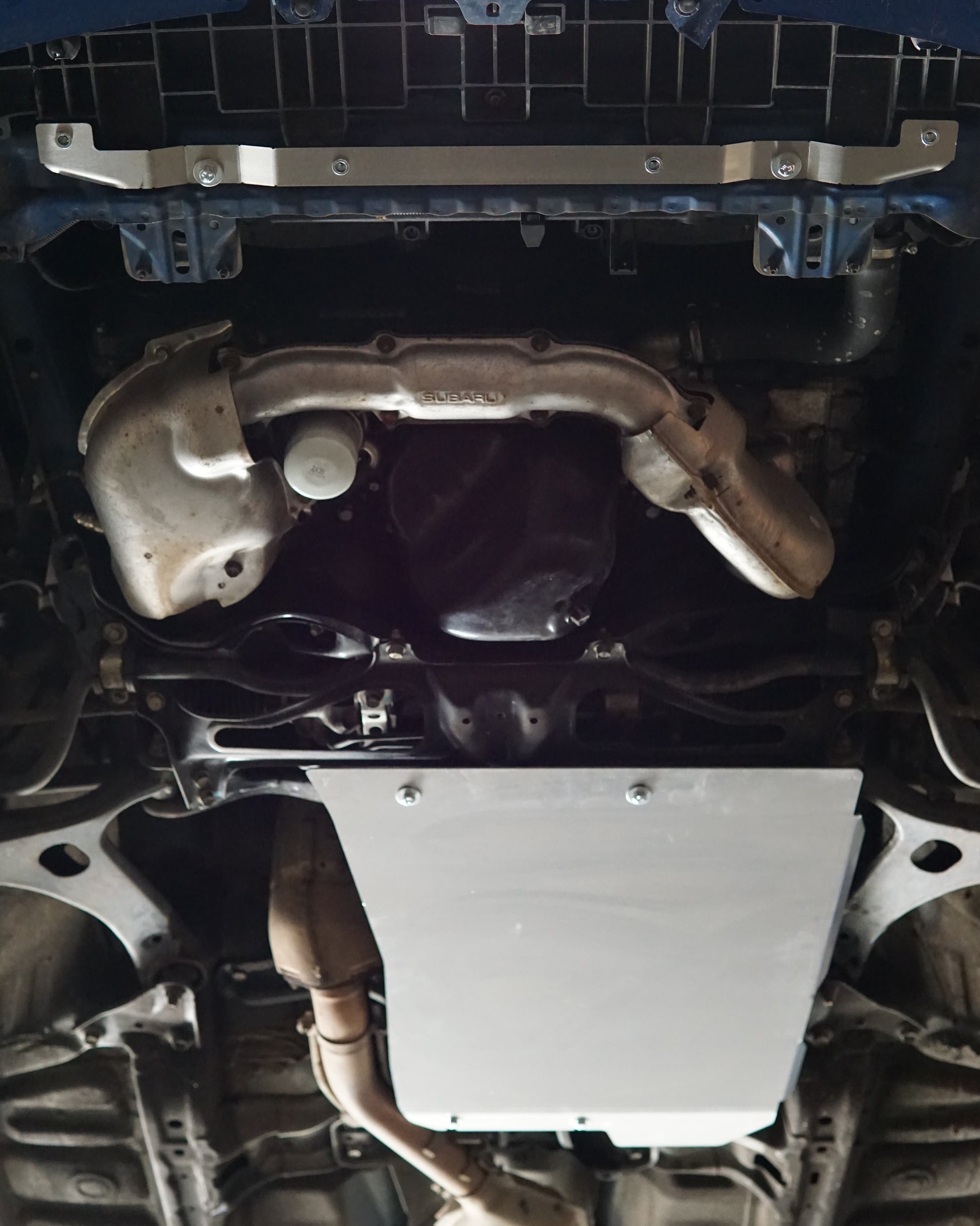 Subaru Impreza G3 WRX Underside with Aerocutt Transmission Skid Plate Installed