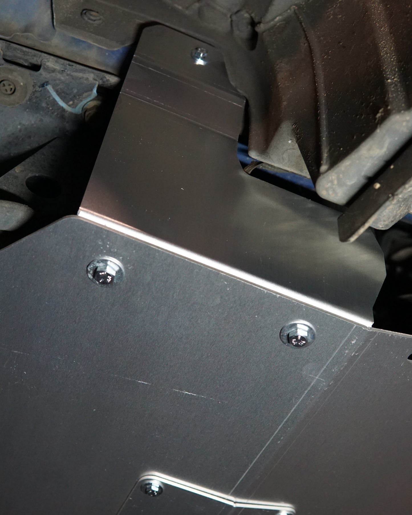 Subaru Impreza G3 WRX Underneath with Aerocutt Aluminium Undertray Fitted Showing Side Support Braces