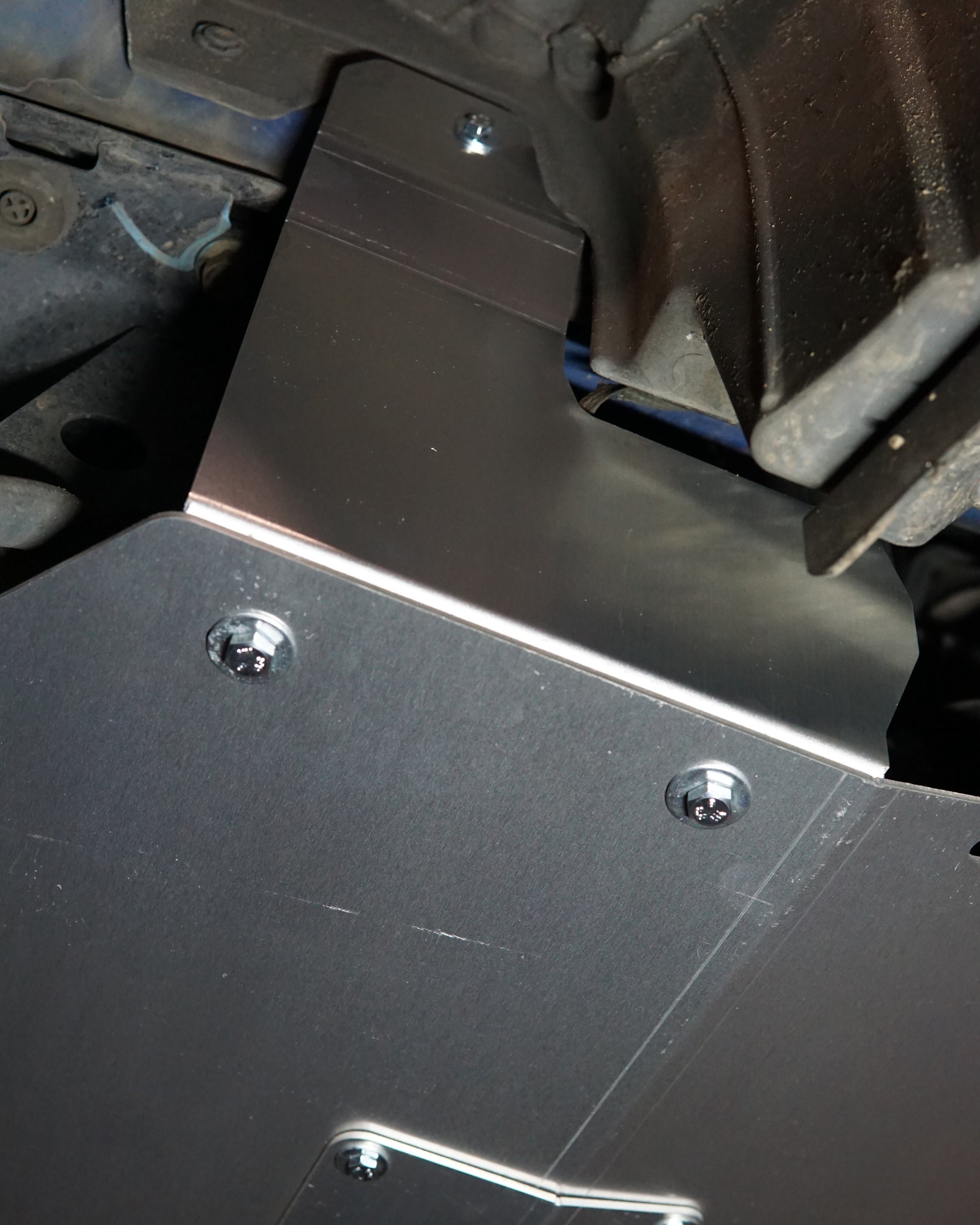 Subaru Impreza G3 WRX Underneath with Aerocutt Aluminium Undertray Fitted Showing Side Support Braces
