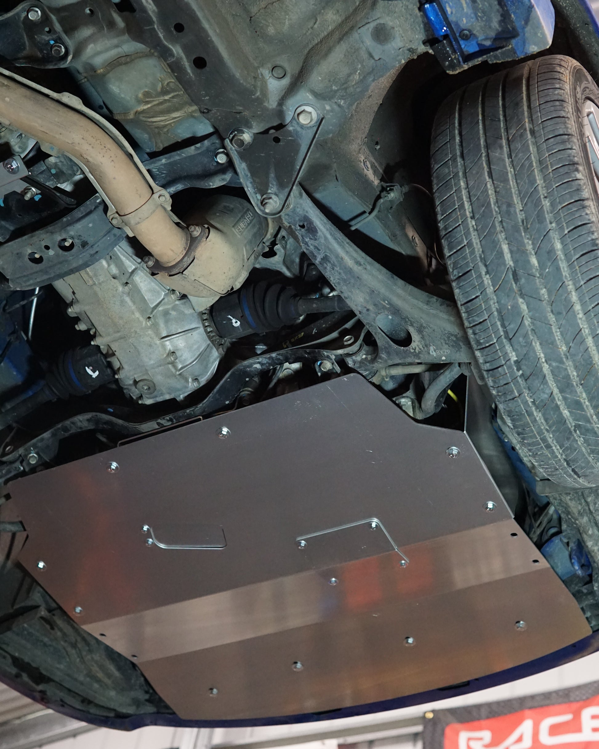 Subaru Impreza G3 WRX Under with Aerocutt Skid Plate Installed