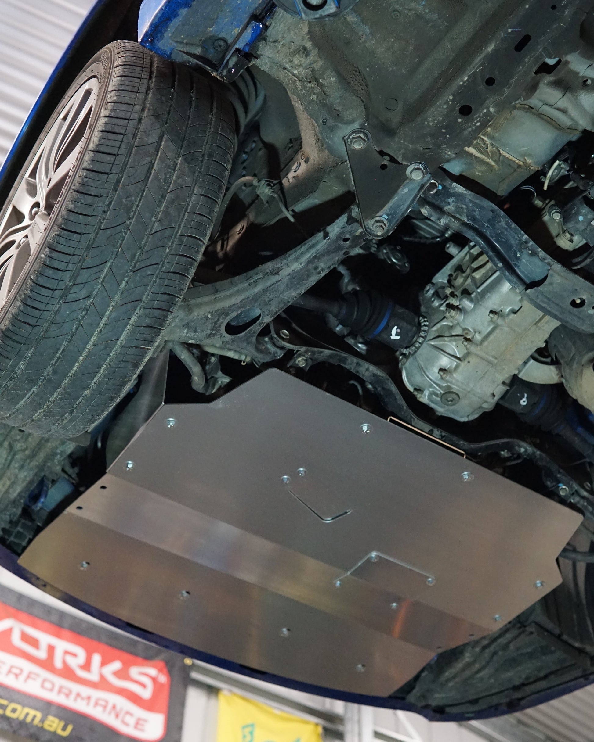 Subaru Impreza G3 WRX Underneath with Aerocutt Skid Plate Installed