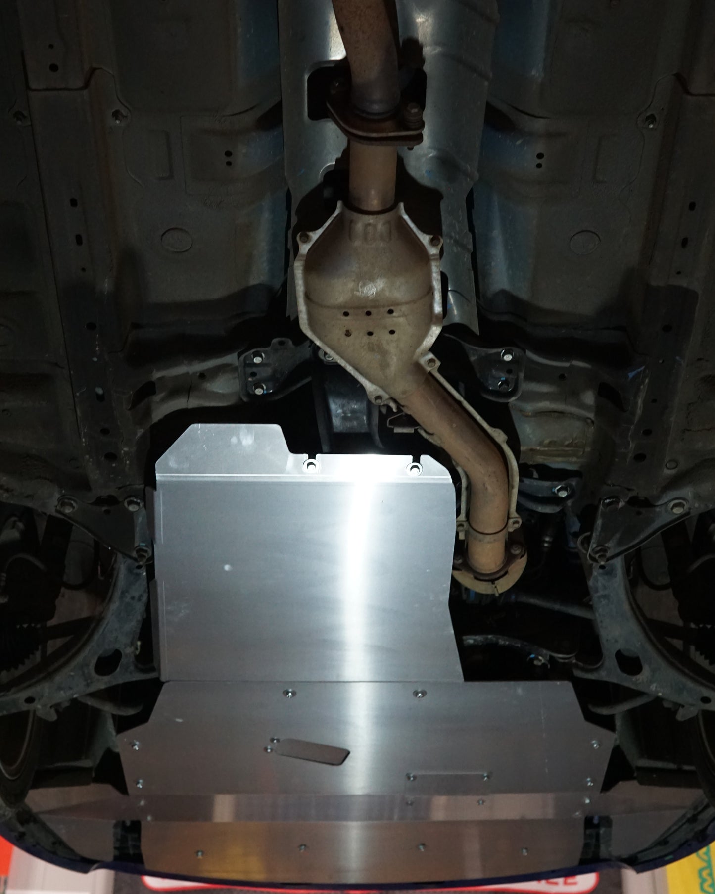 Underneath Subaru Impreza G3 WRX with Aerocutt Aluminium Bash Plate Fitted