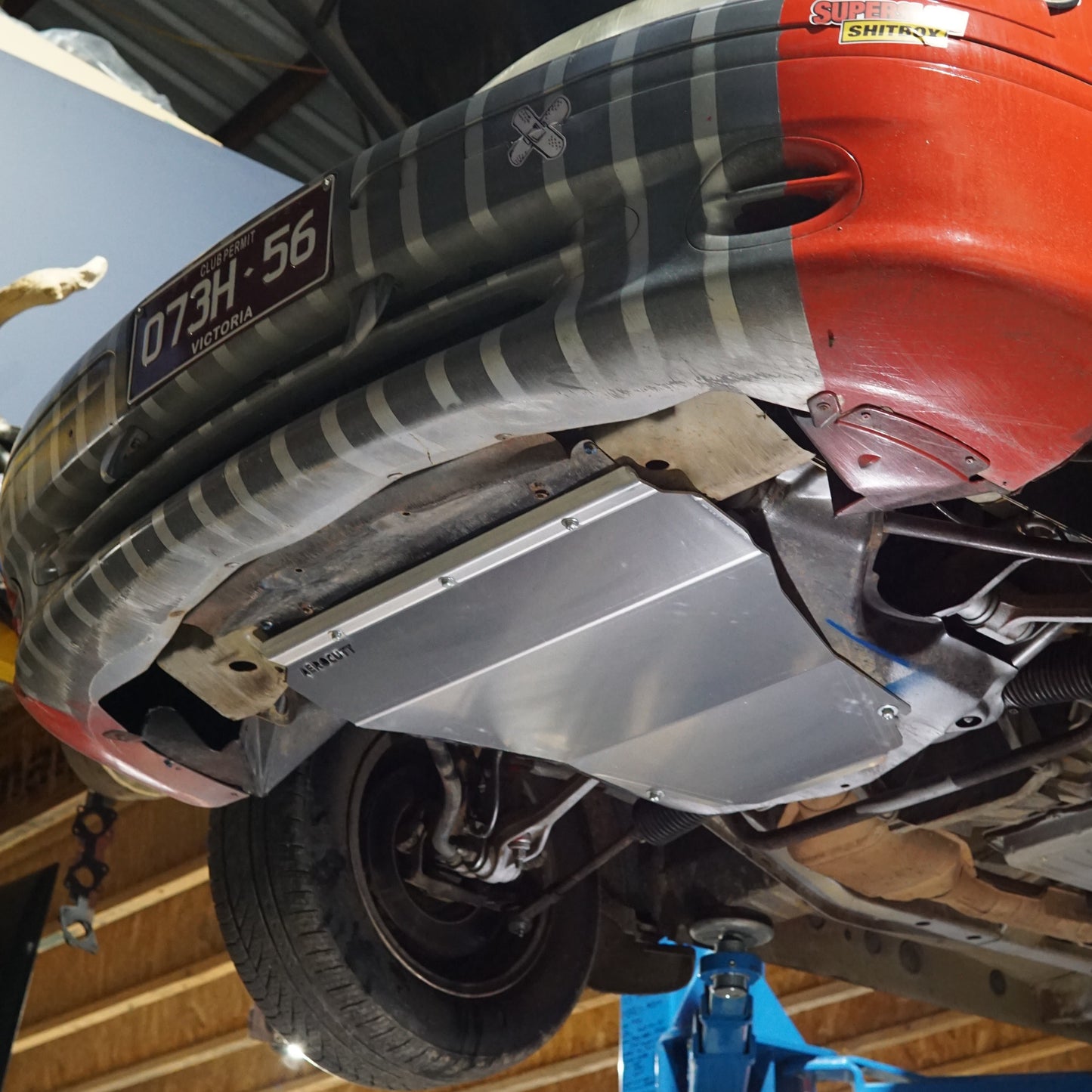 Ford Falcon EF EL Underside With Aerocutt Aluminium Skid Plate Installed