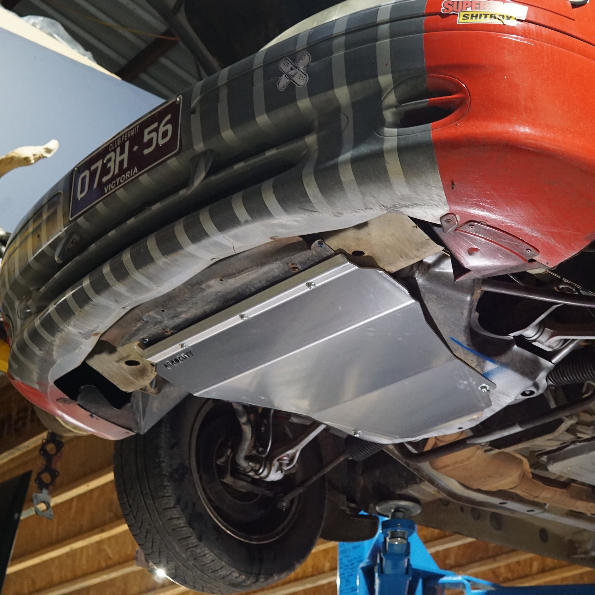 Ford Falcon EF EL Underside With Aerocutt Aluminium Skid Plate Installed