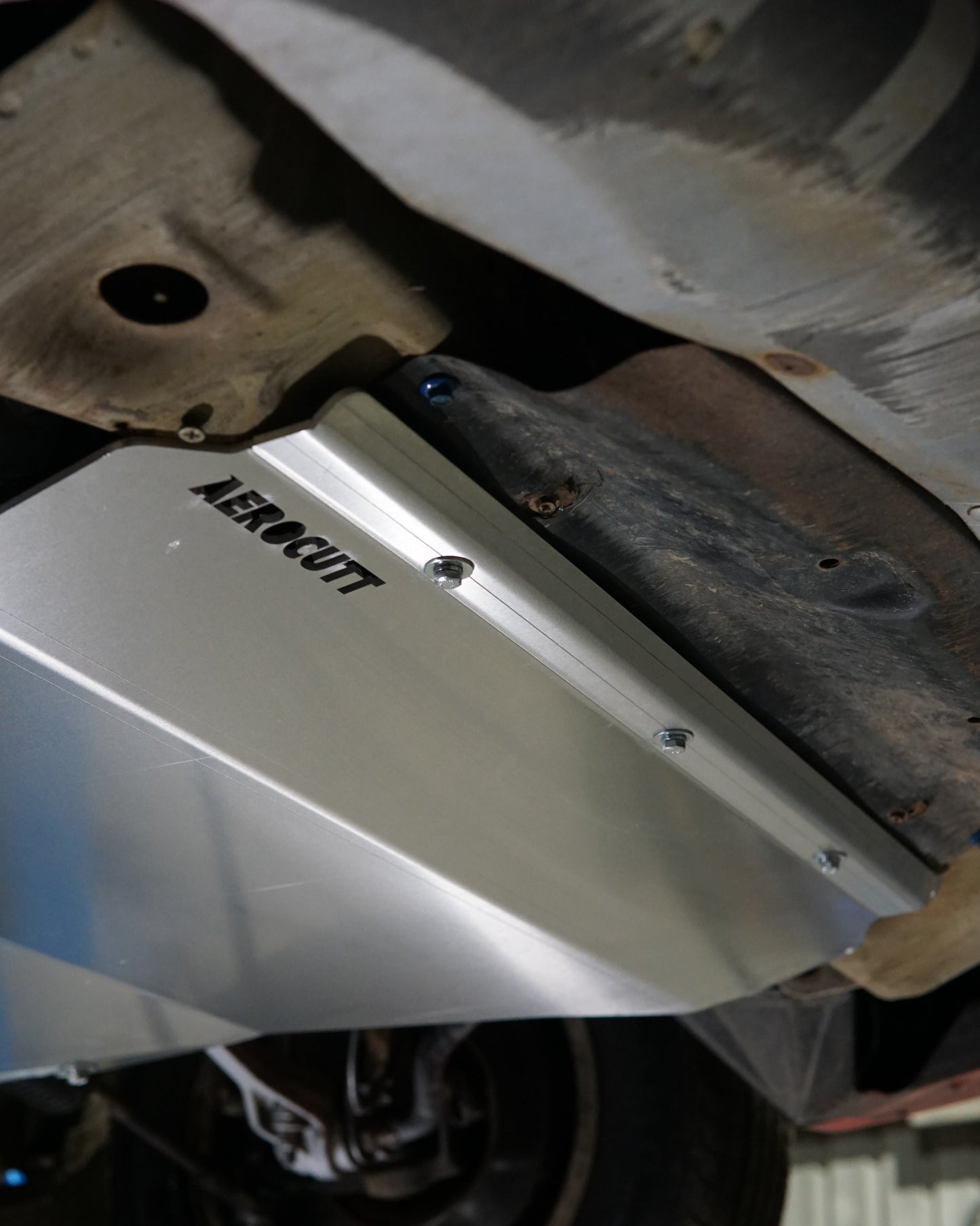 Ford Falcon EF EL Underneath With Aerocutt Aluminium Engine Protection Skid Plate Installed