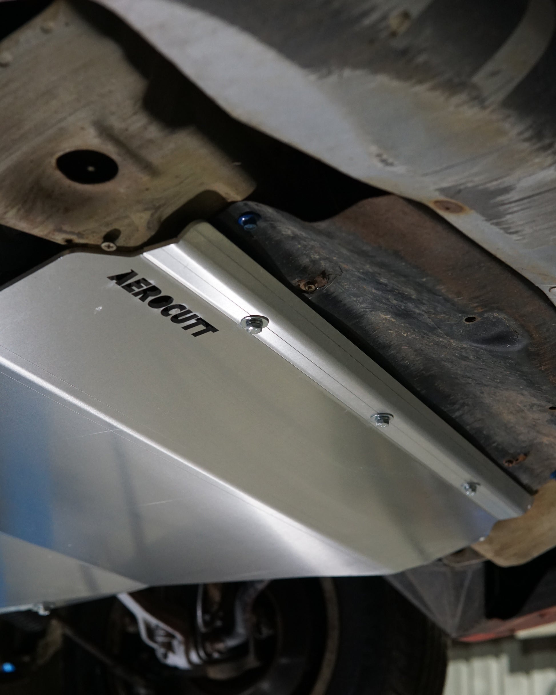 Ford Falcon EF EL Underneath With Aerocutt Aluminium Engine Protection Skid Plate Installed