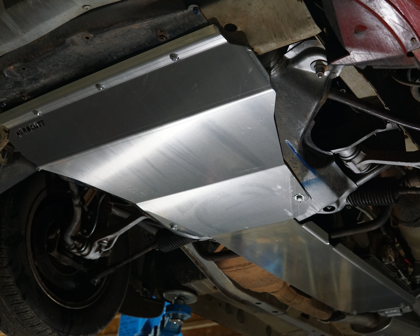 Ford Falcon EF EL Underneath With Aerocutt Aluminium Engine Belly Plate Installed