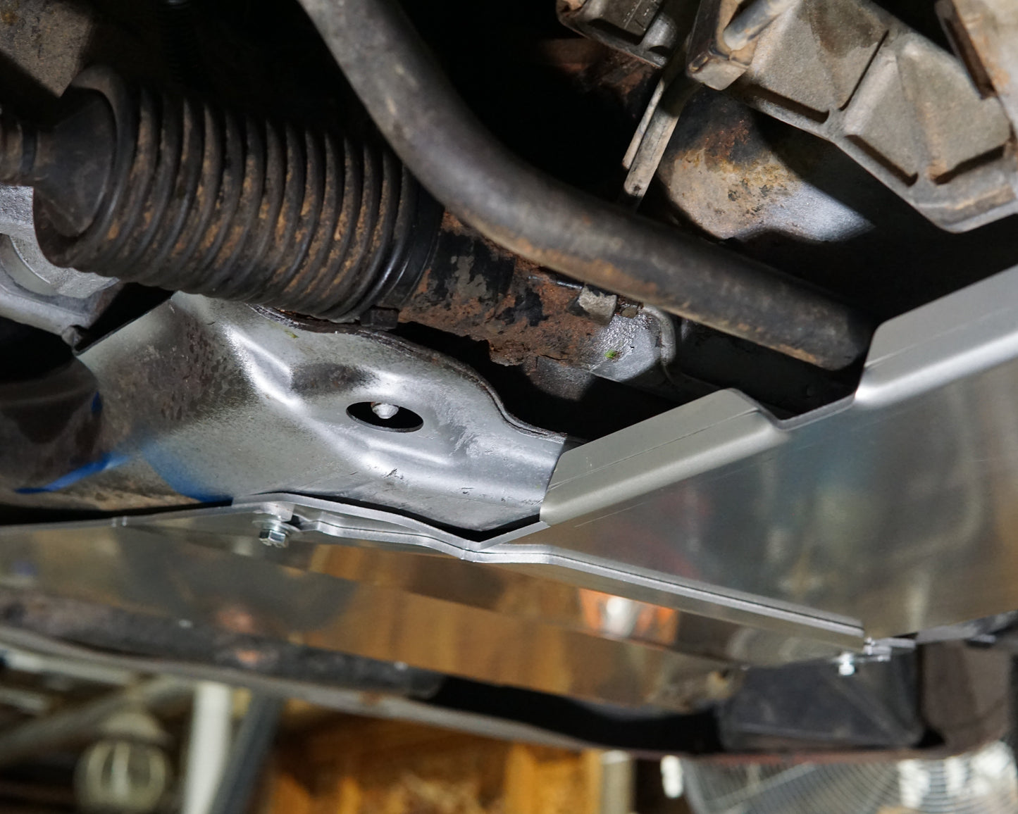 Ford Falcon EF EL Underneath With Aerocutt Aluminium Engine and Transmission Protection Bash Plate Installed