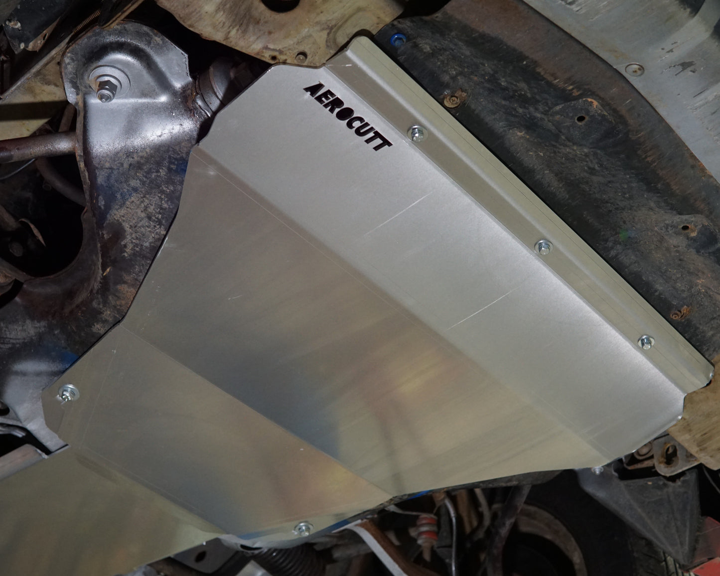 Ford Falcon EF EL Underneath With Aerocutt Aluminium Engine Guard Skid Plate Installed