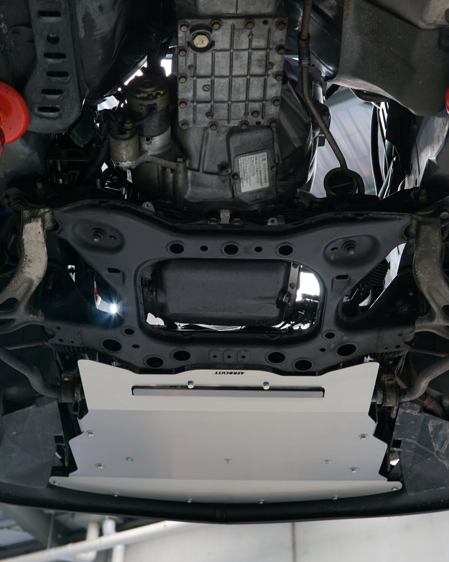 Mazda FD RX-7 Underbody with an Aerocutt aluminium front undertray installed.