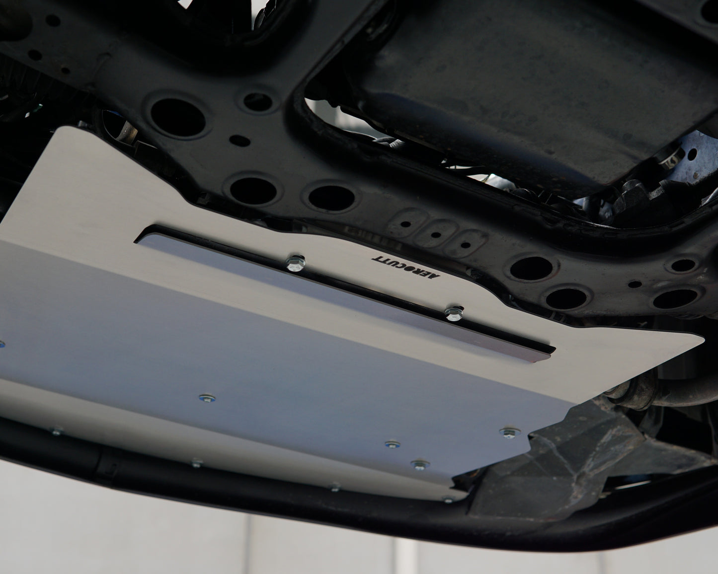 Mazda FD RX-7 Underbody with an Aerocutt aluminium front undertray showing the vent.