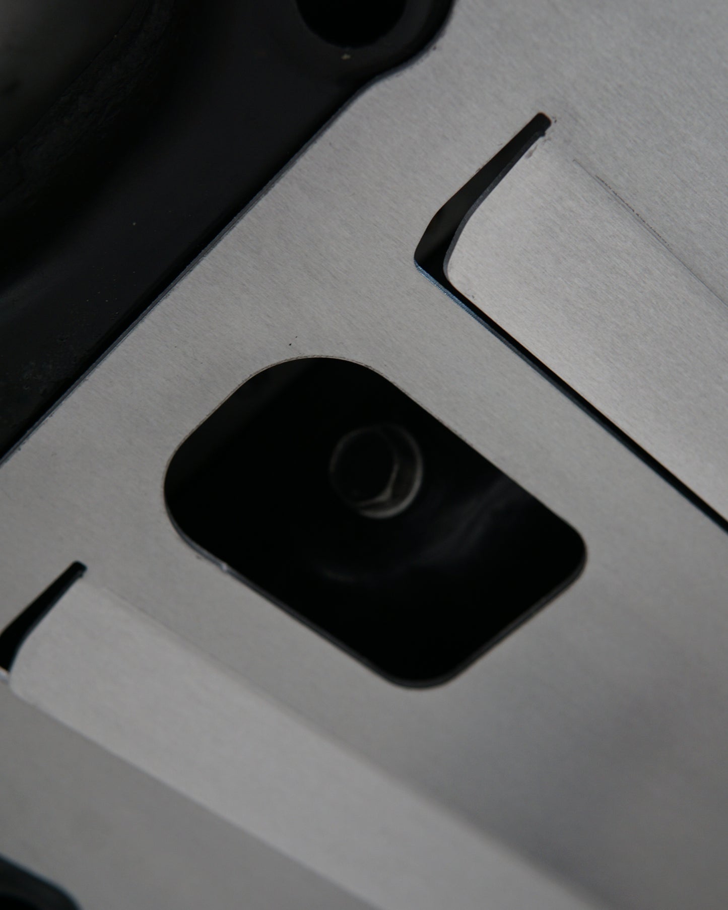 Mazda FD RX-7 Underbody with an Aerocutt aluminium sump panel installed showing the sump plug access.