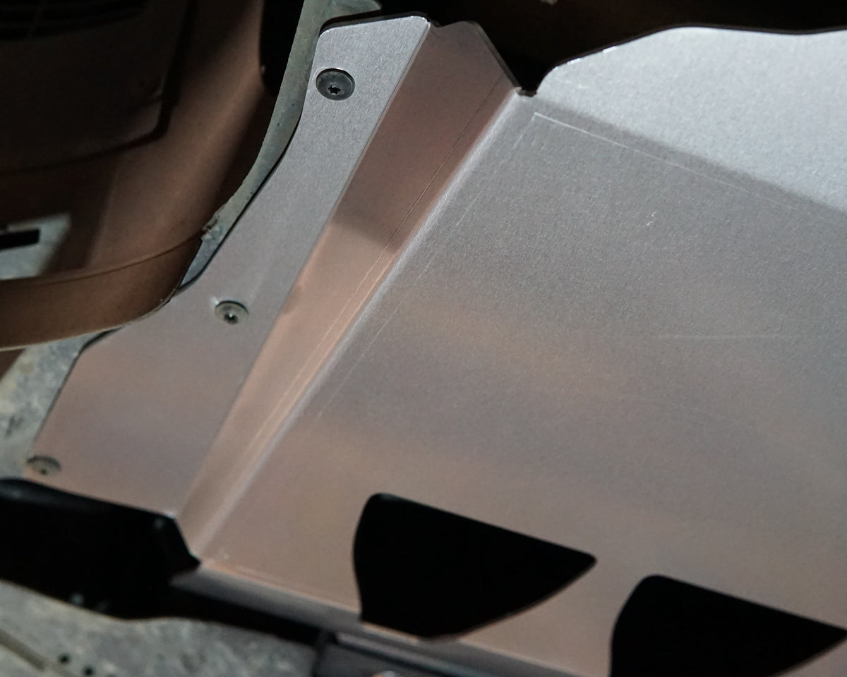 Vokswagen Golf Mk7.5 Underneath With Aerocutt Aluminium Undertray Fitted Showing Ventilation For Cooling
