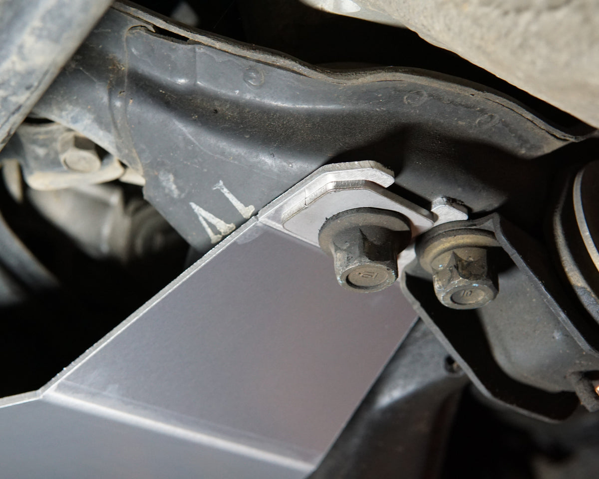Honda EM1 Civic underside with large aerocutt aluminium skid plate installed