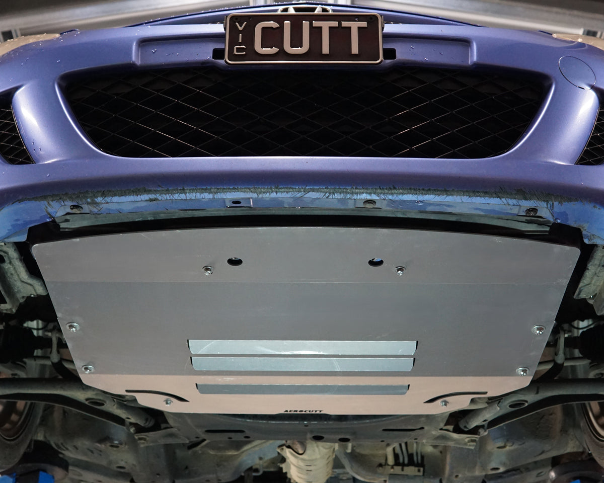 Honda Jazz GD underbody with Aerocutt aluminium Bash Plate installed